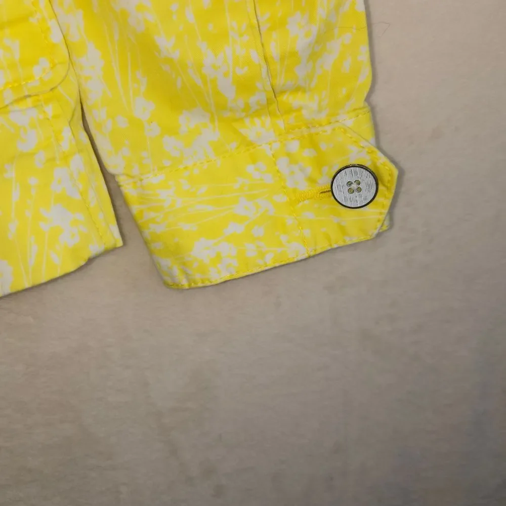 Cabi Womens Jacket Size Small Chore Dainty Floral Artsy Art To Wear Yellow White
